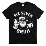 Bruh 67 Christmas Santa Claus Six Seven 6 7 Meme T-Shirt - Black