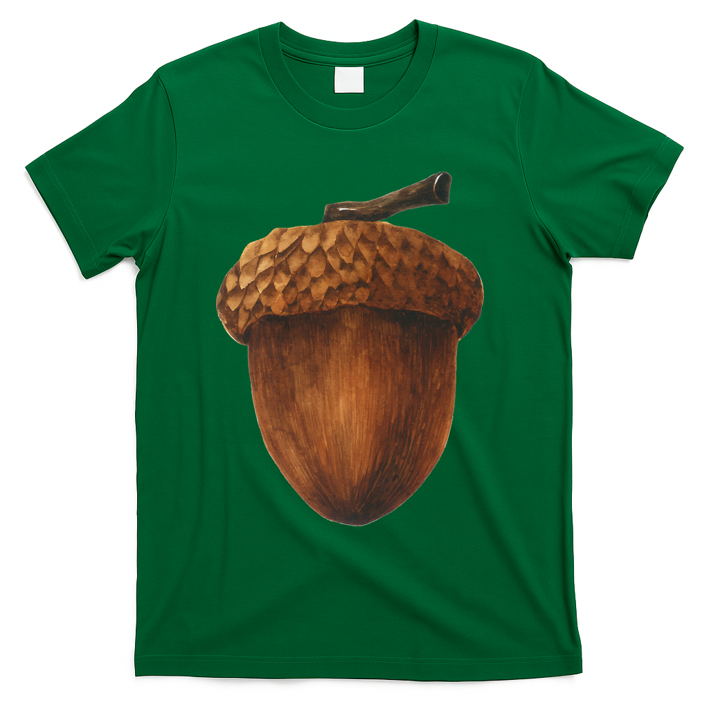 Big Acorn Costume Cute Easy Food Halloween T-Shirt - Green