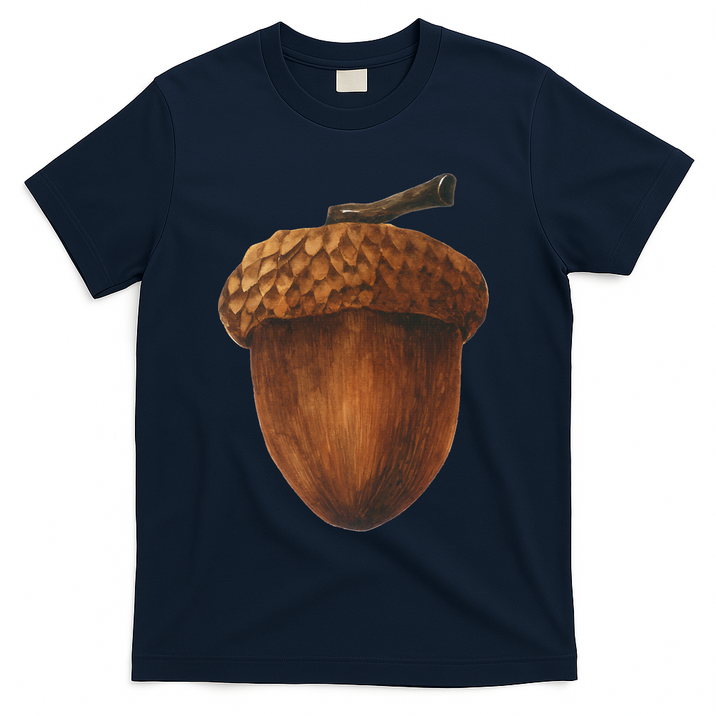 Big Acorn Costume Cute Easy Food Halloween T-Shirt - Navy