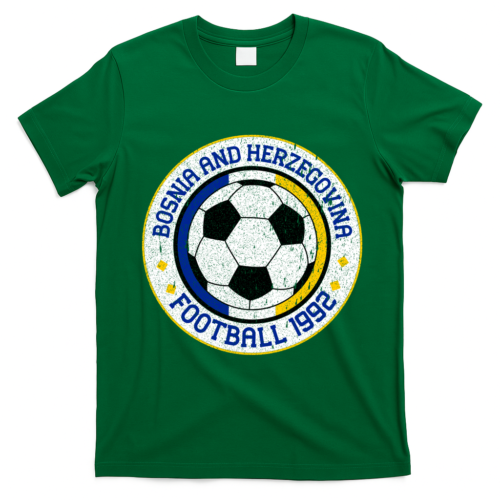 Bosnia And Herzegovina Football Vintage 1992 T-Shirt - Irish Green
