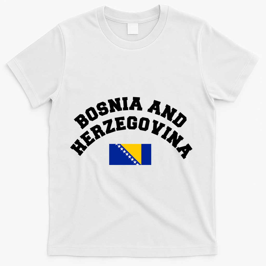 Bosnia And Herzegovina Flag Soccer Sportswear T-Shirt - White