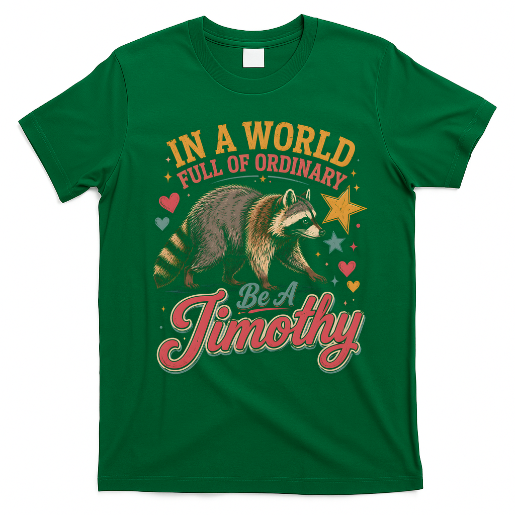 Be A Jimothy Raccoon Funny Viral Meme T-Shirt - Irish Green