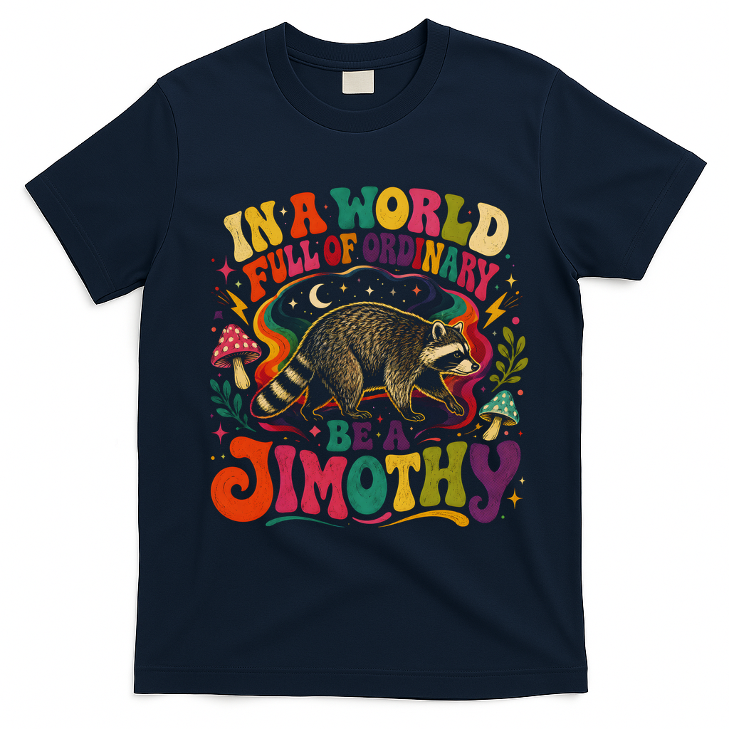 Be A Jimothy In A World Full Of Ordinary Raccoon T-Shirt - Navy Blue