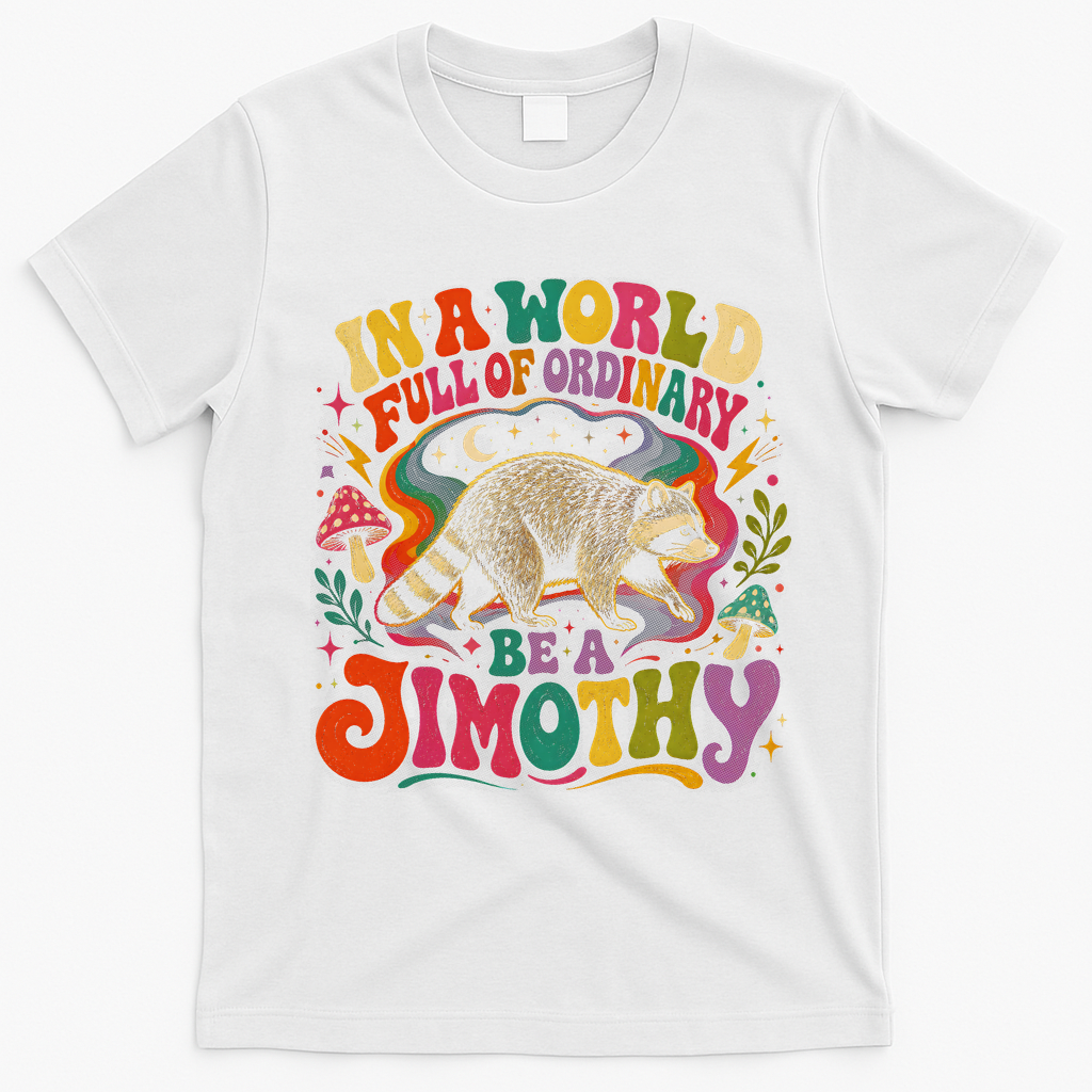 Be A Jimothy In A World Full Of Ordinary Raccoon T-Shirt - White