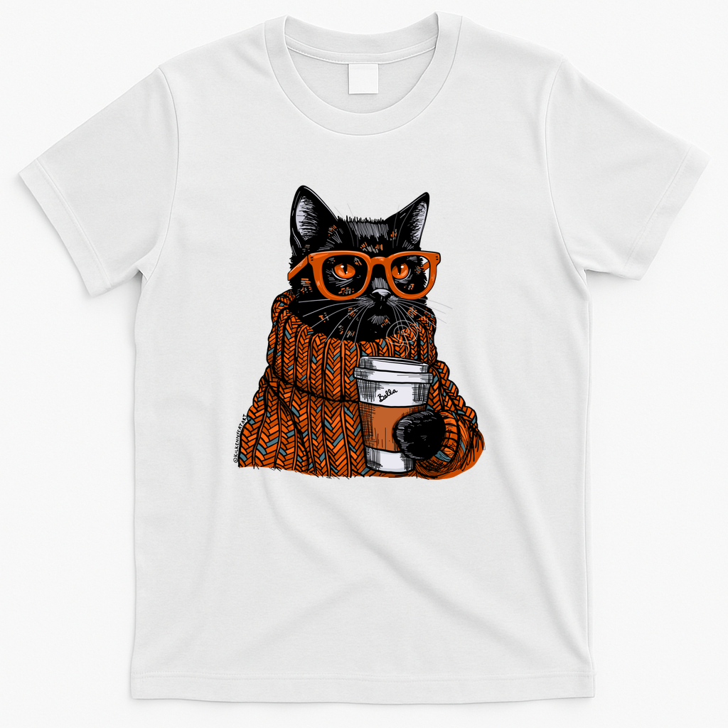 Bella's Autumn Sweater and Coffee - White