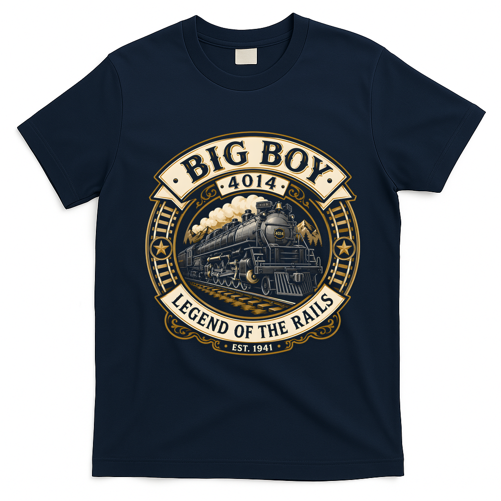Big Boy 4014 Legend Of The Rails T-Shirt - Navy Blue