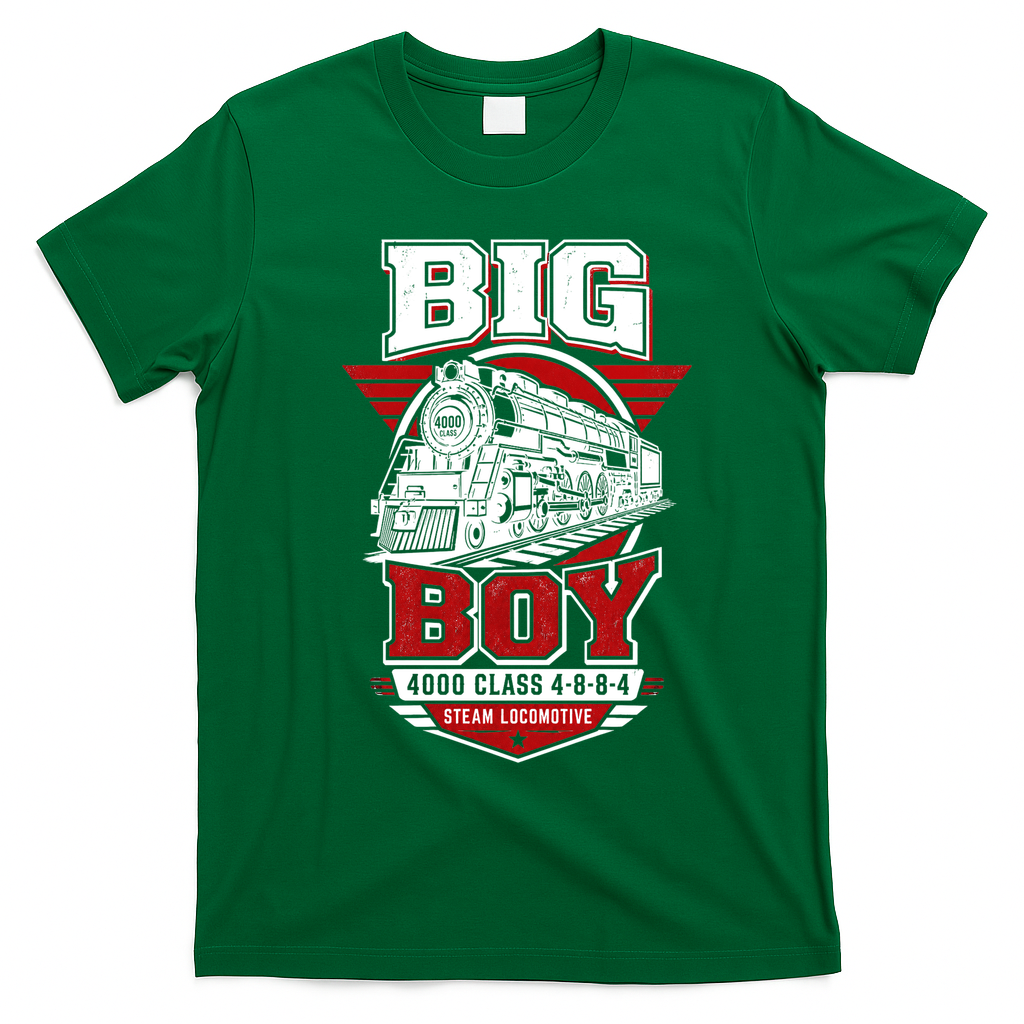 Big Boy 4000 Class Steam Locomotive American Train T-Shirt - Irish Green