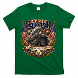 Big Boy 4014 Train 4th Of July US Flag Vintage  T-Shirt - Green