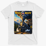 Big Boy 4014 Van Gogh Vintage Steam Locomotive T-Shirt - White