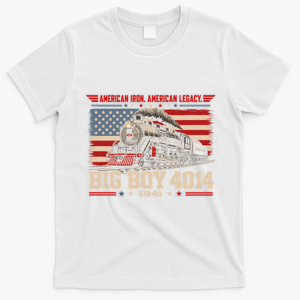 Big Boy 4014 Steam Train American Iron Legacy Vinatge T-Shirt - White