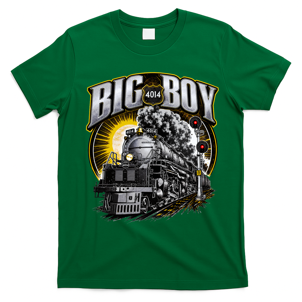 Big Boy 4014 Vintage Steam Engine Locomotive Railroad T-Shirt - Irish Green