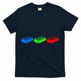 Building Blocks Bricks Master Builder Engineer Construction T-Shirt - Navy