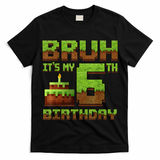 Birthday Boy Bruh It'S My 6th Birthday Gamer Pixel T-Shirt