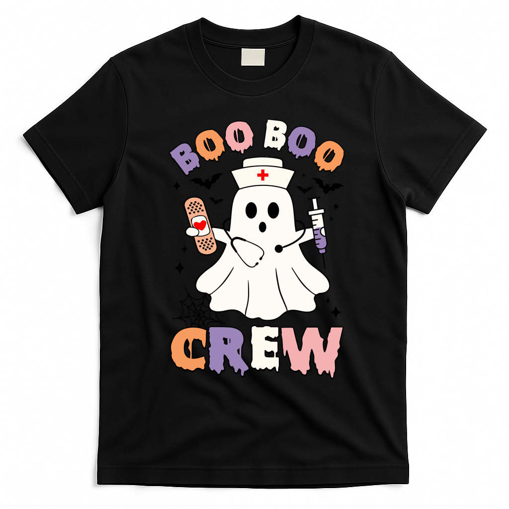 Boo Boo Crew Halloween Nurse T-Shirt - Black