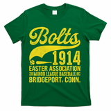 Bridgeport Bolts Connecticut Vintage Baseball Team T-Shirt - Green