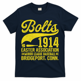 Bridgeport Bolts Connecticut Vintage Baseball Team T-Shirt - Navy