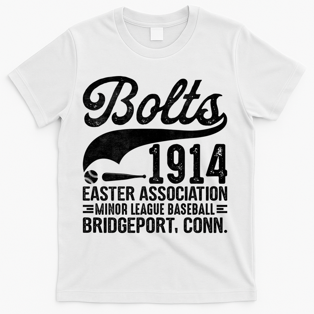 Bridgeport Bolts Connecticut Vintage Baseball Team T-Shirt - White