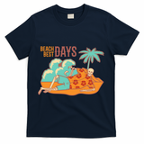 Best Beach Days Skeleton Summer Vibe T-Shirt - Navy