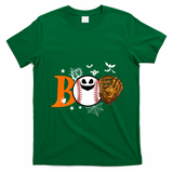 Boo Baseball Halloween Player Catcher Pitcher Spooky Season Meaningful Gift T-Shirt - Irish Green