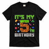 Birthday Boy ItS My 5th Birthday Gamer Pixel Number T-Shirt