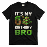 Birthday Boy It'S My 6th Birthday Bro 6 Year Old Gamer Pixel T-Shirt