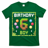 Birthday Boy It'S My 6th Birthday Gamer Pixel Number T-Shirt