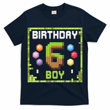 Birthday Boy It'S My 6th Birthday Gamer Pixel Number T-Shirt