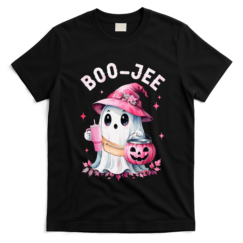 Boujee Boo Jee Spooky Ghost Halloween Pumpkin Costumes T-Shirt - Black