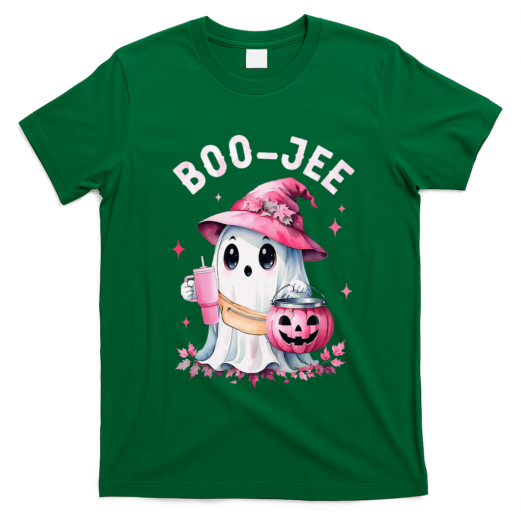 Boujee Boo Jee Spooky Ghost Halloween Pumpkin Costumes T-Shirt - Irish Green