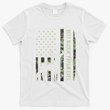 Best Buckin Papaw Camo American Flag Deer Hunting Gift T-Shirt - White