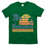 Bahamas Beach Summer Vacation Sunset Vintage 70S Retro T-Shirt - Green