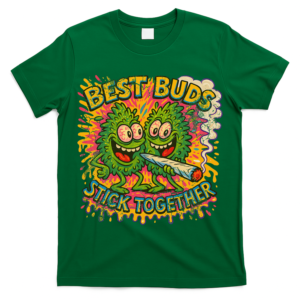 Best Buds Stick Together Marijuana Cannabis Weed Stoner T-Shirt