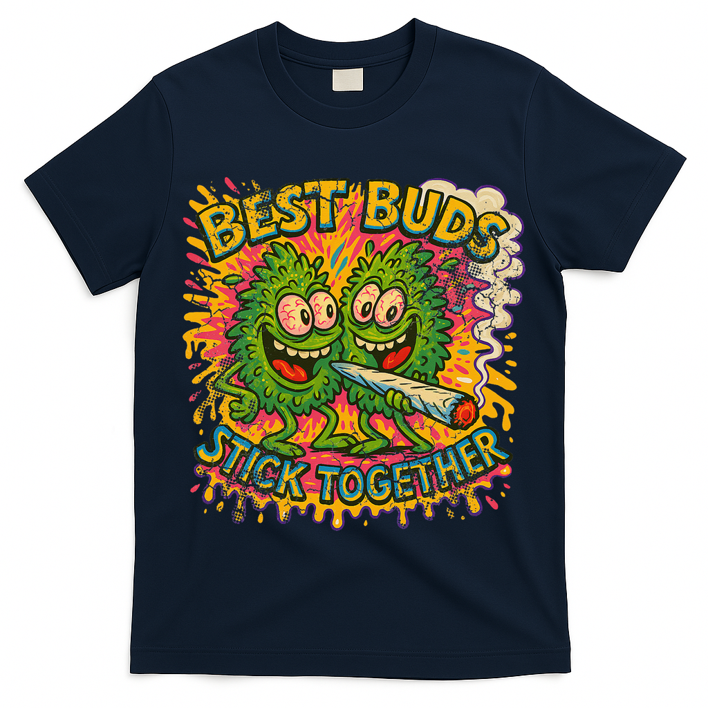 Best Buds Stick Together Marijuana Cannabis Weed Stoner T-Shirt
