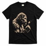 Bigfoot Blowing Wishes Funny Sasquatch Dandelion T-Shirt - Black