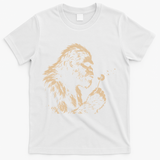 Bigfoot Blowing Wishes Funny Sasquatch Dandelion T-Shirt - White