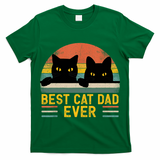 Best Cat Dad Ever Vintage Retro Style Black Cats Lover TShirt T-Shirt