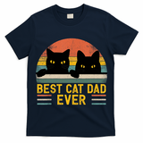 Best Cat Dad Ever Vintage Retro Style Black Cats Lover TShirt T-Shirt