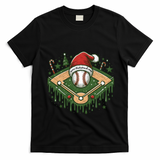 Baseball Christmasholiday Drip T-Shirt - Black