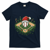 Baseball Christmasholiday Drip T-Shirt - Navy Blue