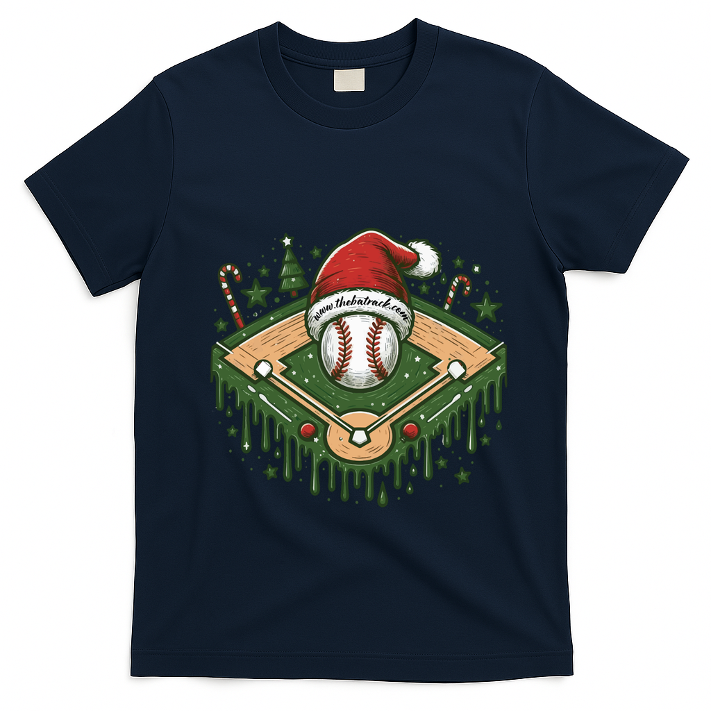 Baseball Christmasholiday Drip T-Shirt - Navy Blue