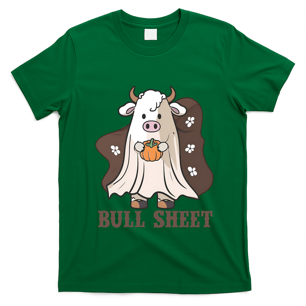 Boo Cow Farm Animals Funny Ghost Halloween Bull Sheet Gift T-Shirt - Irish Green