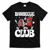 Barbecue Club Funny Cartoon Meat Lovers Retro T-Shirt - Black