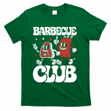 Barbecue Club Funny Cartoon Meat Lovers Retro T-Shirt - Green