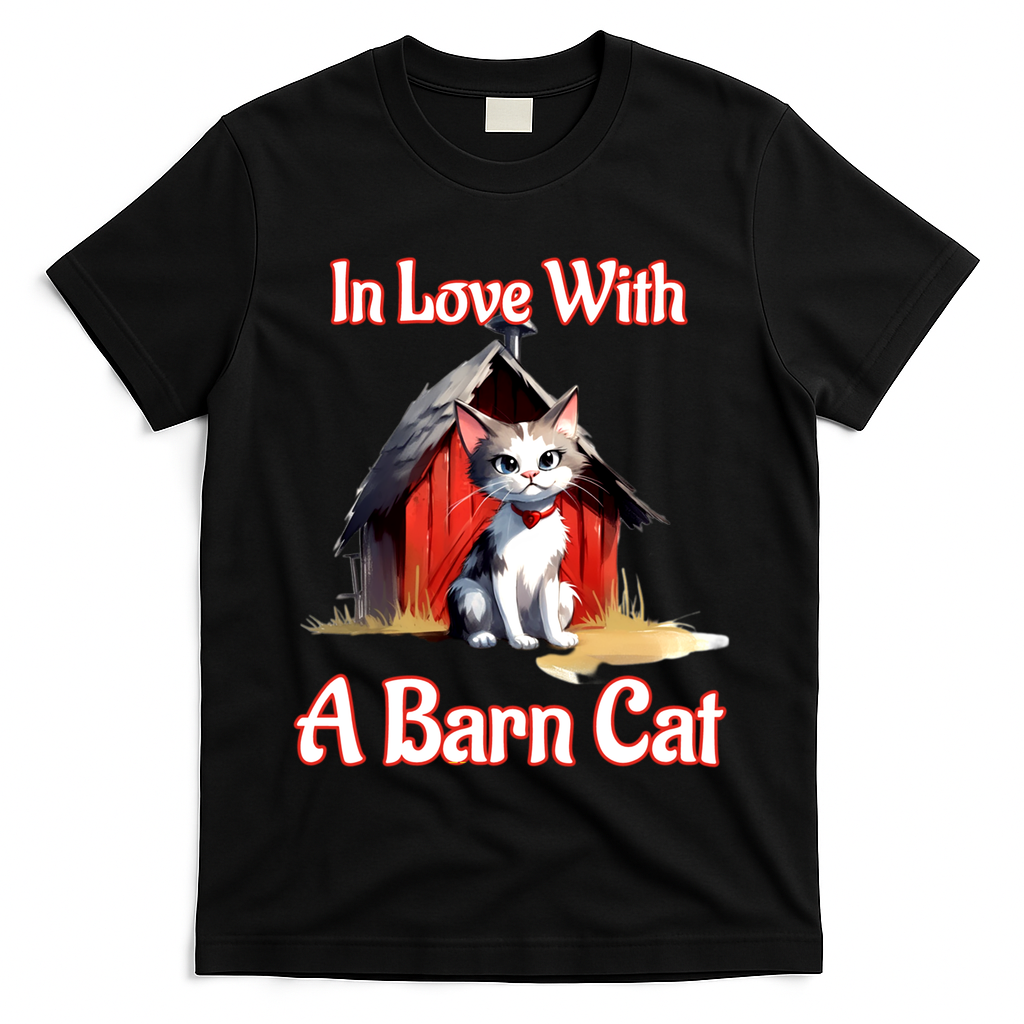 Barn Cat In Love With Barn Cat Funny Cat Lovers Design  T-Shirt