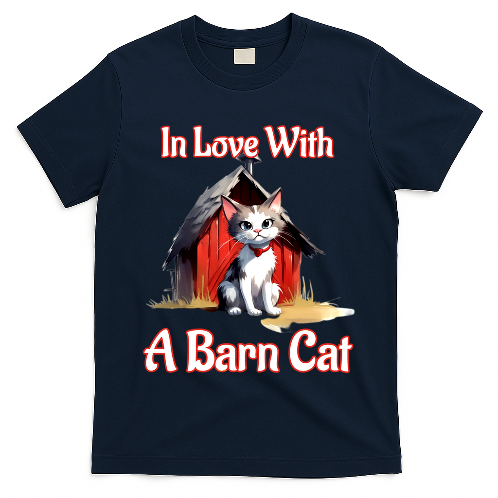 Barn Cat In Love With Barn Cat Funny Cat Lovers Design  T-Shirt