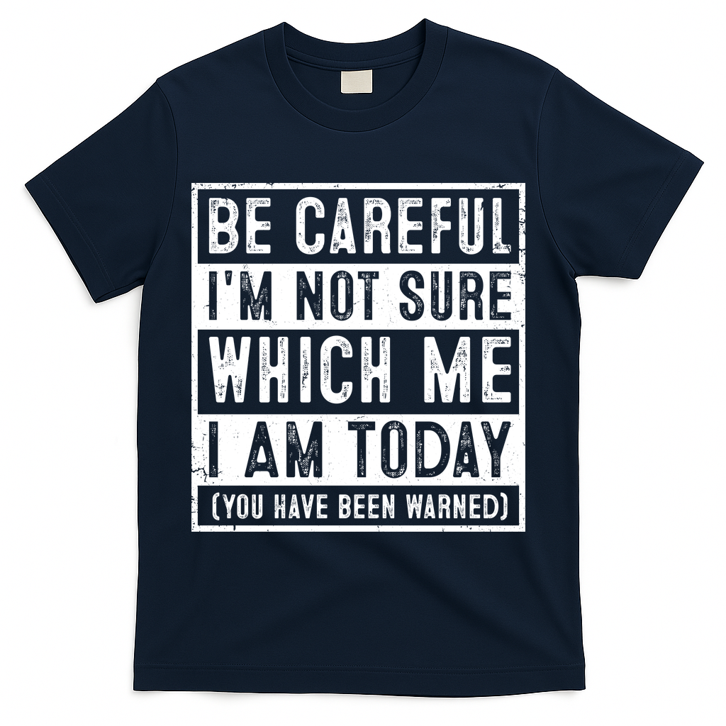 Be Careful I'm Not Sure Which Me I Am Today You Have Been Warned T-Shirt - Navy