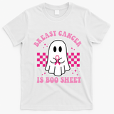Breast Cancer Is Boo Sheet October Awareness T-Shirt - White