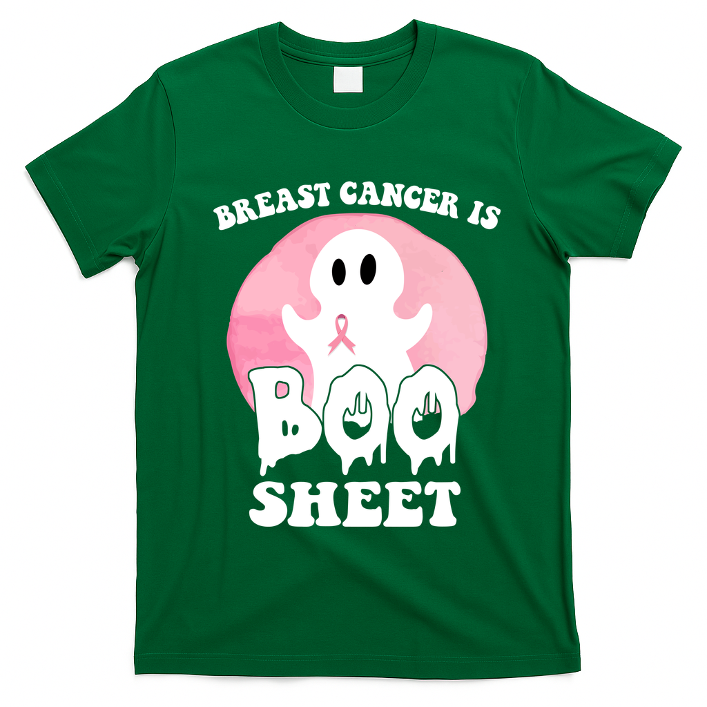 Breast Cancer Is Boo Sheet Funny Ghost T-Shirt - Irish Green