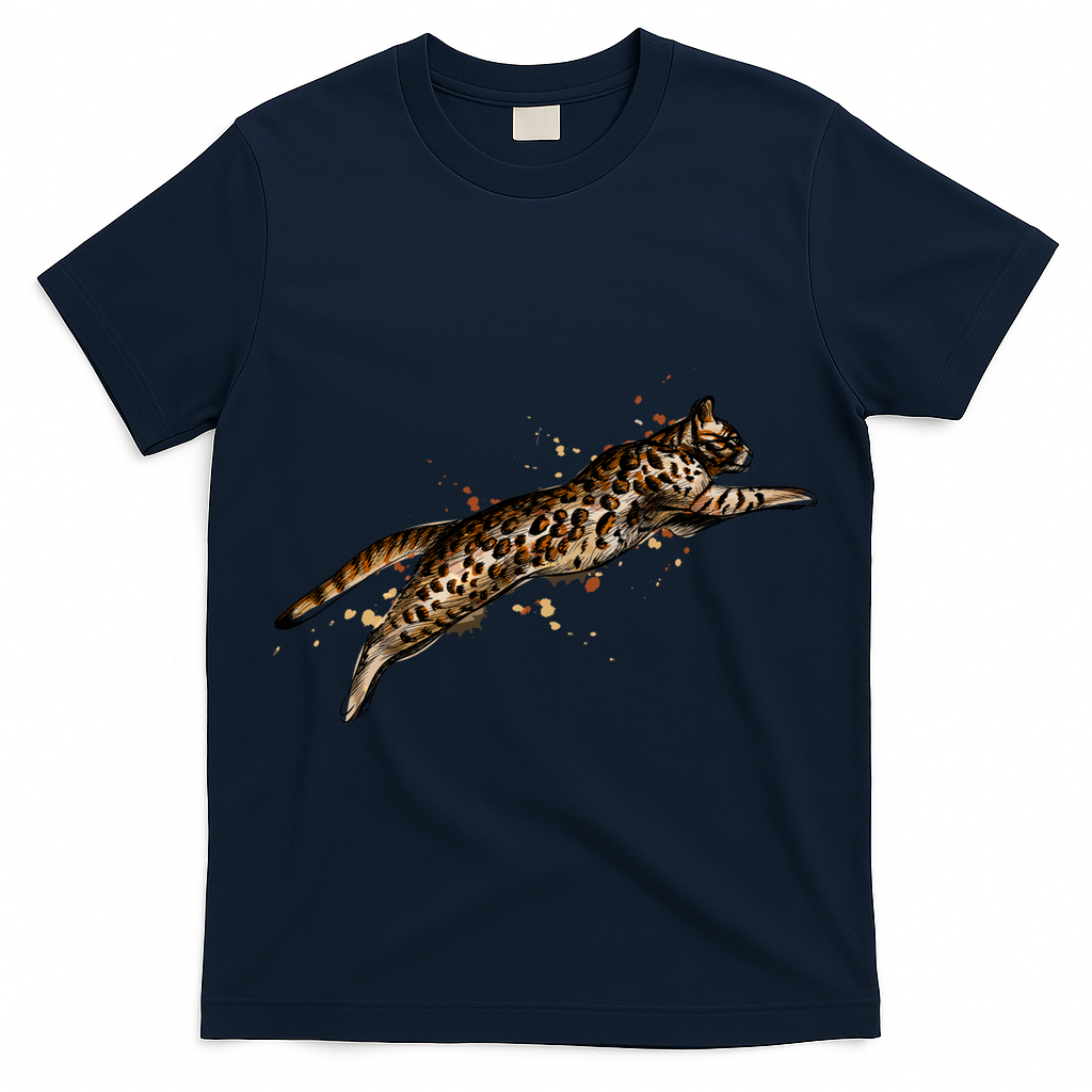 Bengal Cat Jumping From A Splash T-Shirt