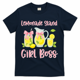 Bow Coquette Lemonade Stand Girl Boss Ceo Lemon Juice Summer T-Shirt - Navy